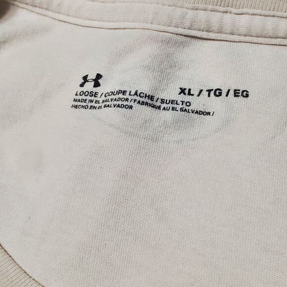 Under Armour Project Rock Shirt Mens XL Beige Brahma Bull Casual Short Sleeve - Picture 3 of 12
